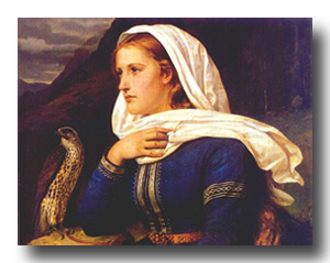 Ingeborg a painting by Peter Nicolai Arbo (1831-1892)